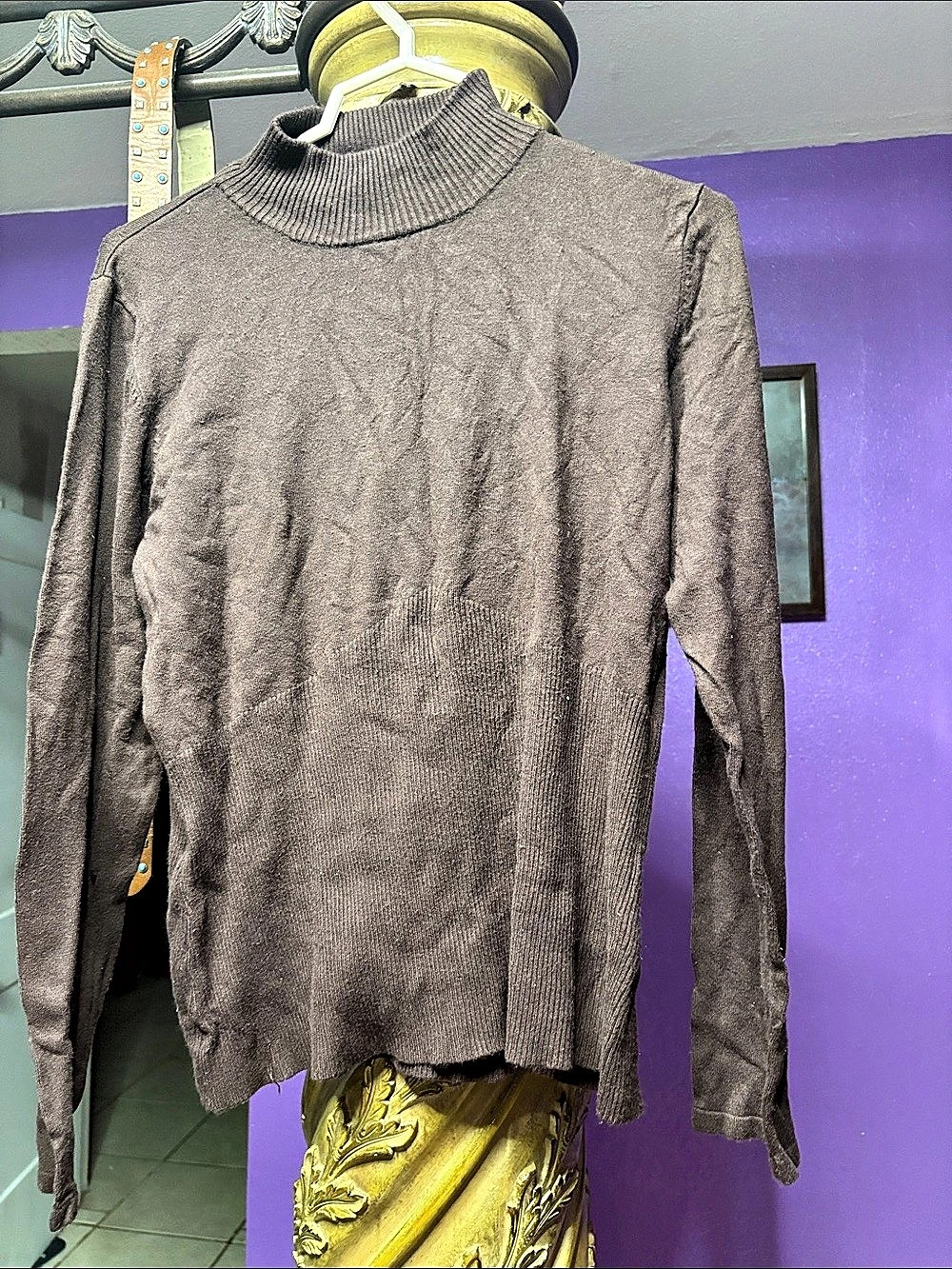 bellini Turtleneck Sweater in chocolate brown XL